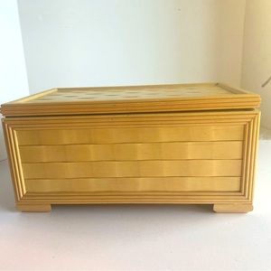 Vintage Wood Jewelry Box Cream Color